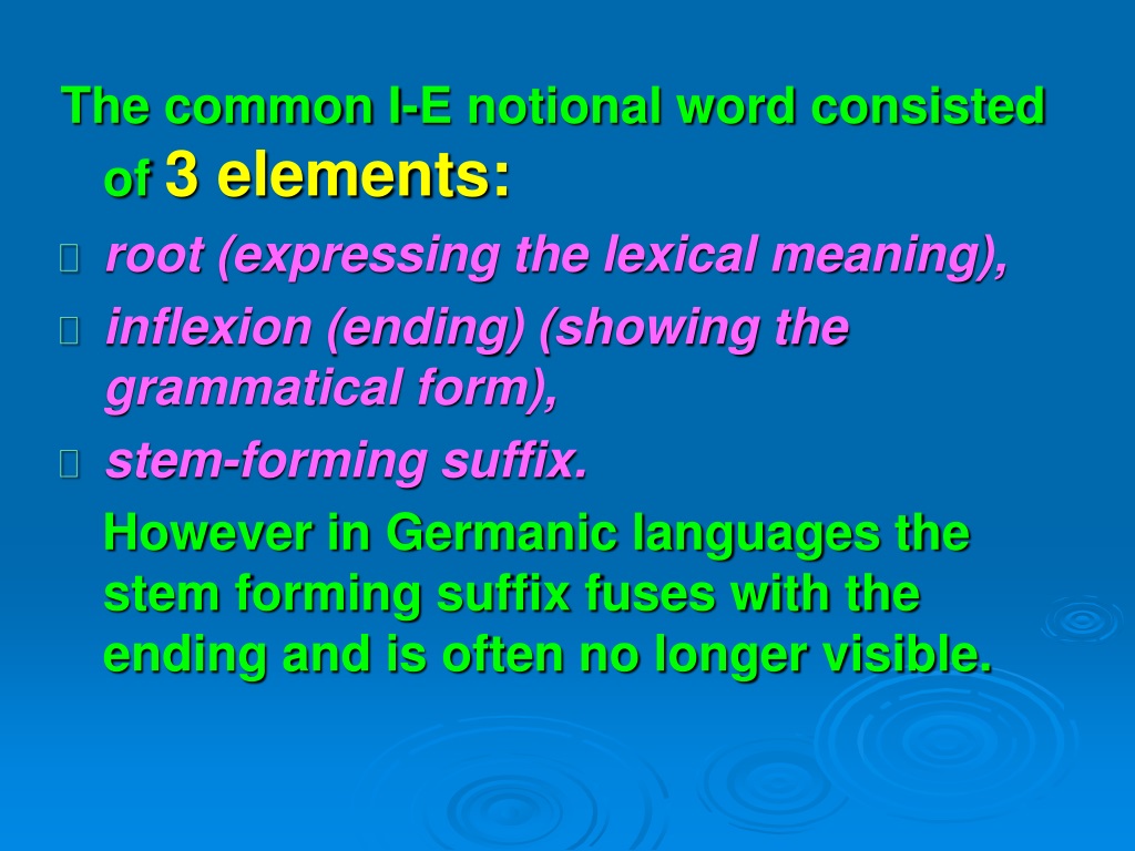 germanic word for presentation