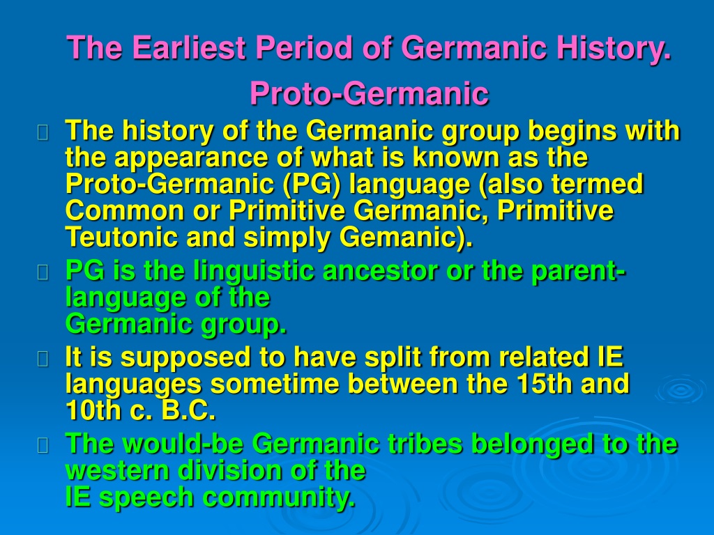 germanic word for presentation