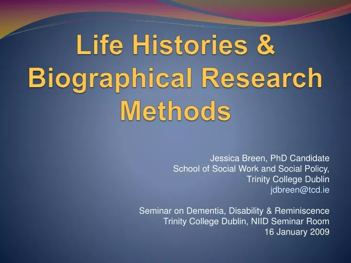 biographical research design