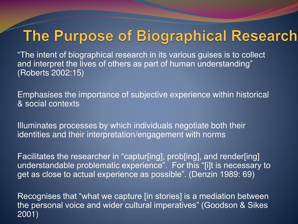 biographical methods in qualitative research