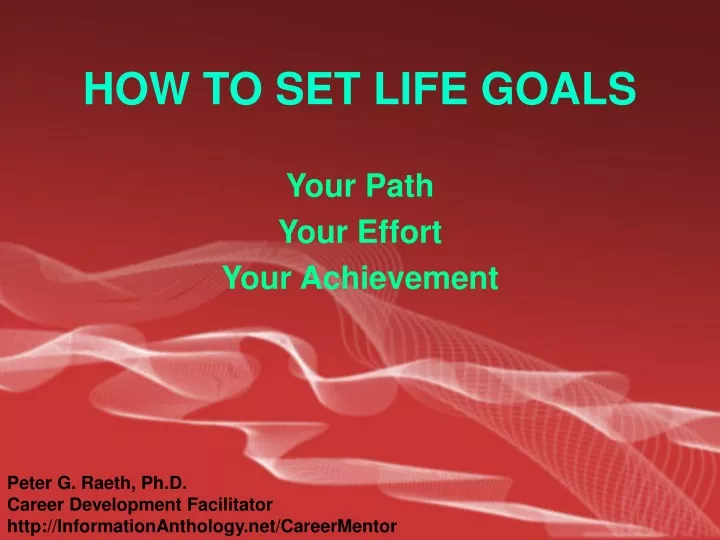 presentation on goals in life