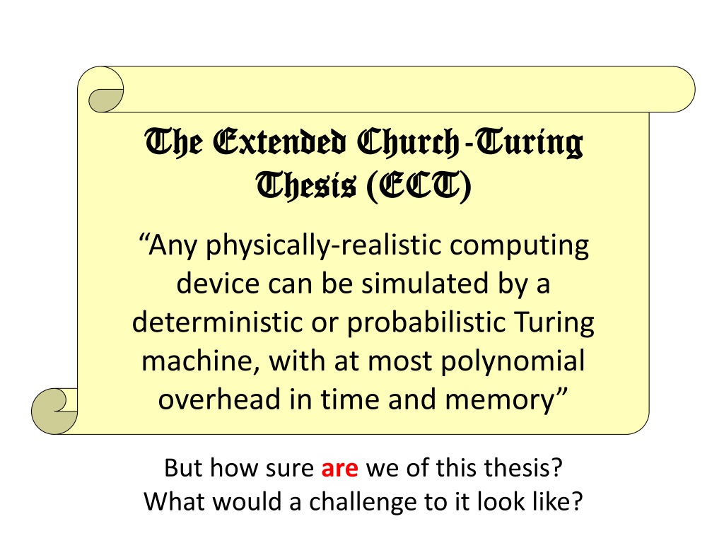 quantum extended church turing thesis