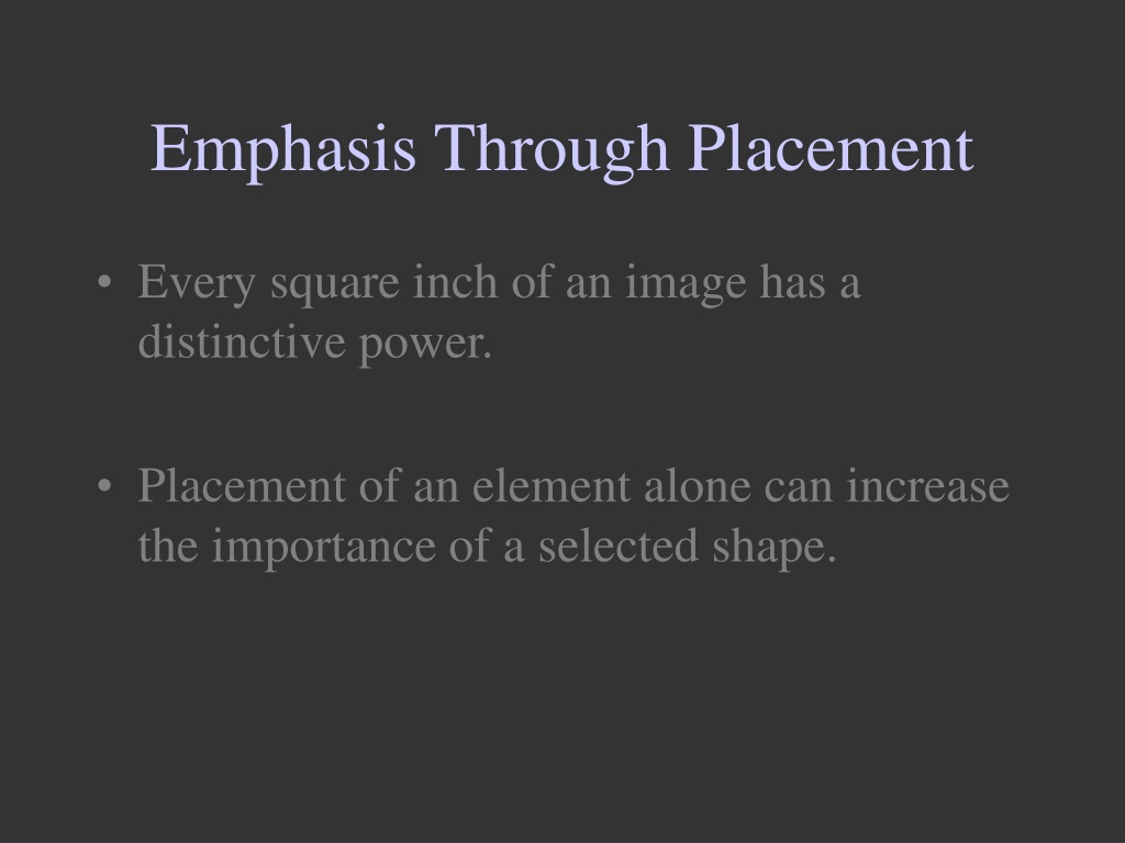 emphasis by placement in art