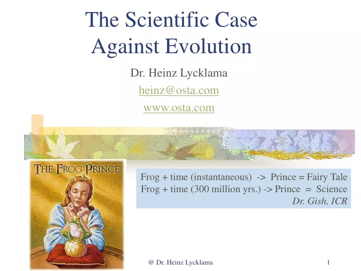 the scientific case against evolution n.
