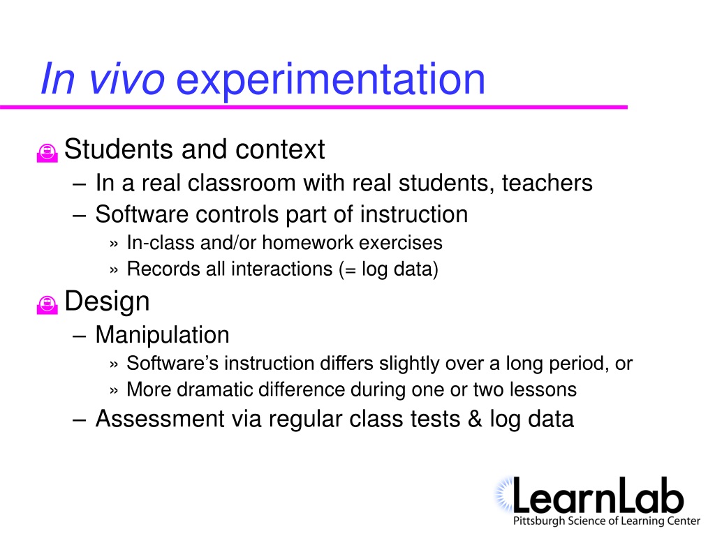 In vivo experiment - LearnLab