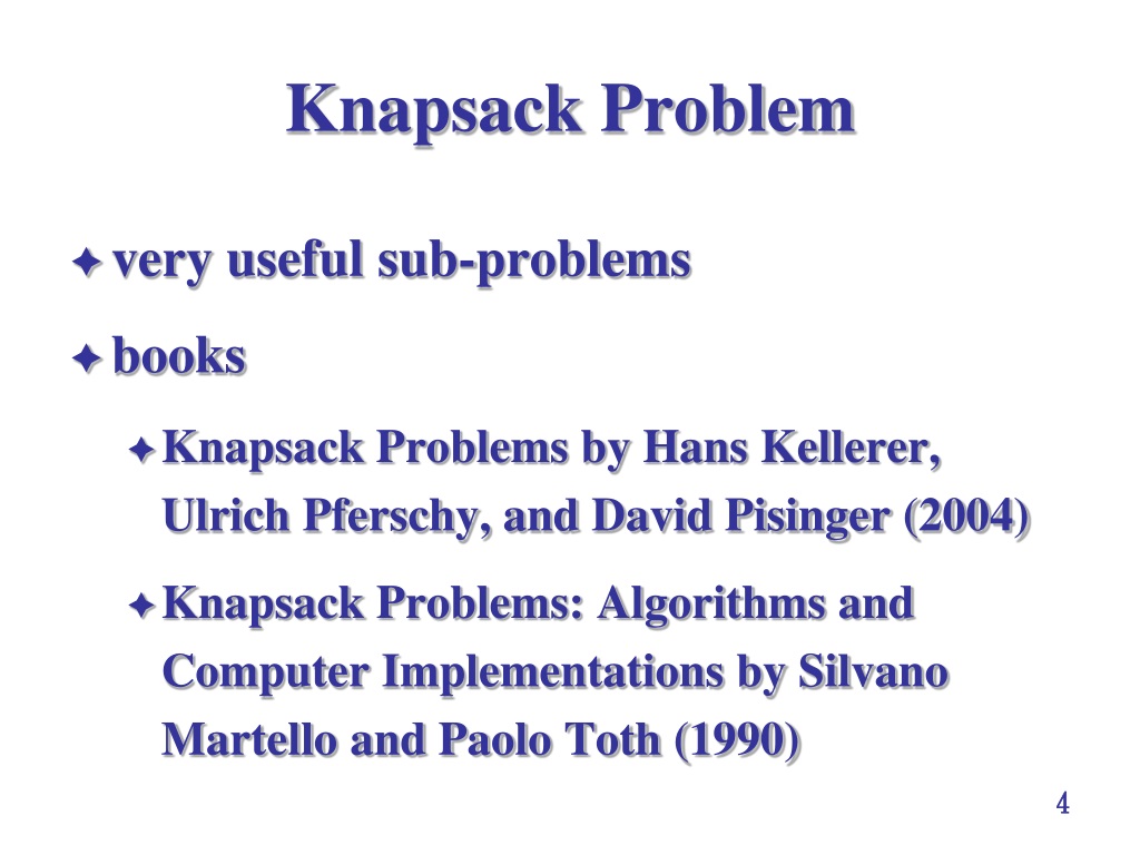 assignment problem knapsack