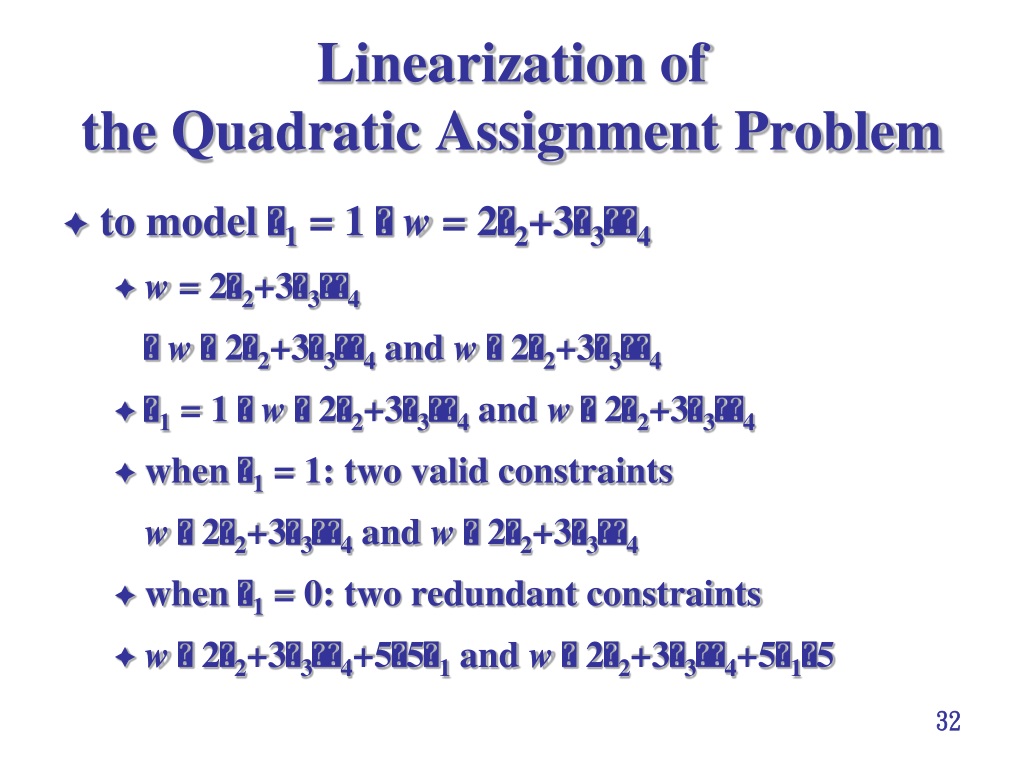 quadratic assignment problem linearization