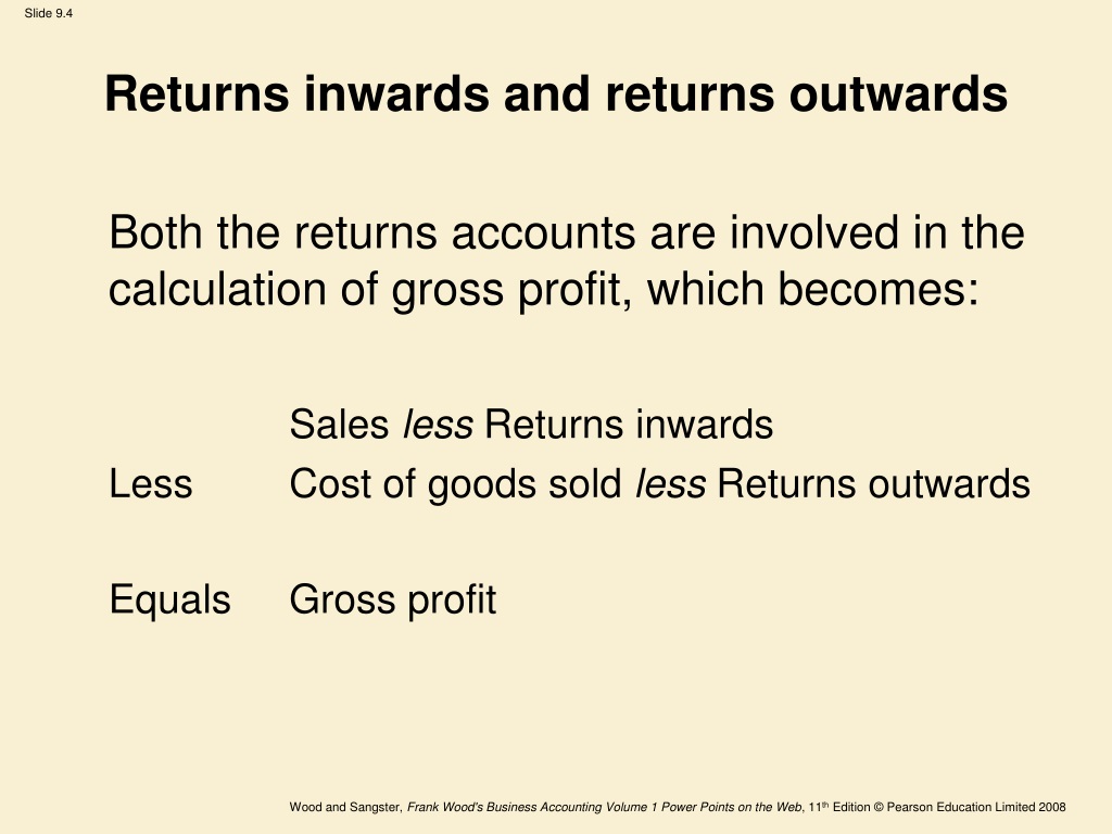 Ppt Chapter 9 Income Statements And Balance Sheet Powerpoint