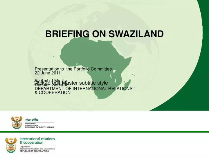 briefing on swaziland n.