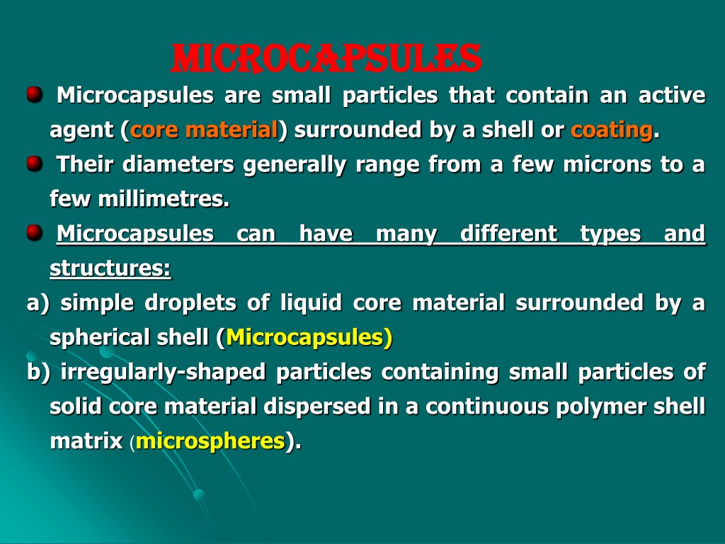 microencapsulation ppt powerpoint presentation