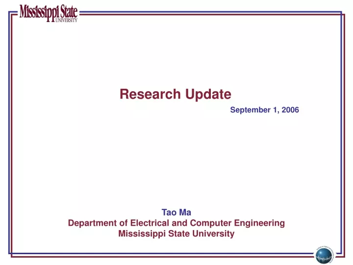 research update presentation