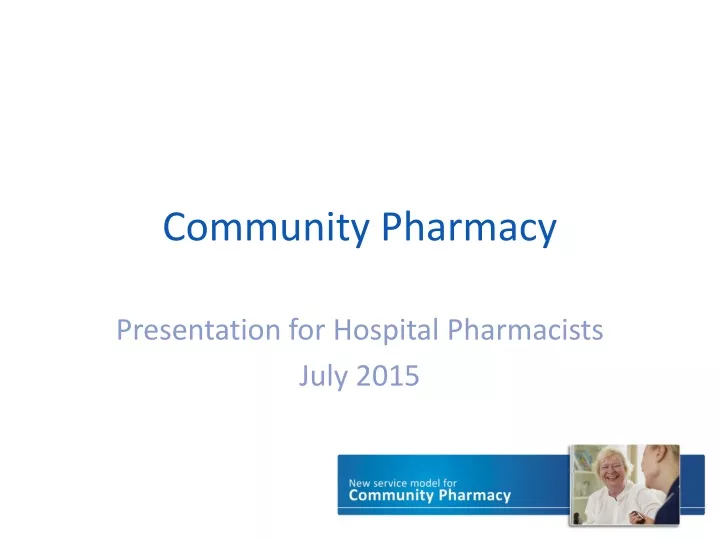 community pharmacy presentation topics