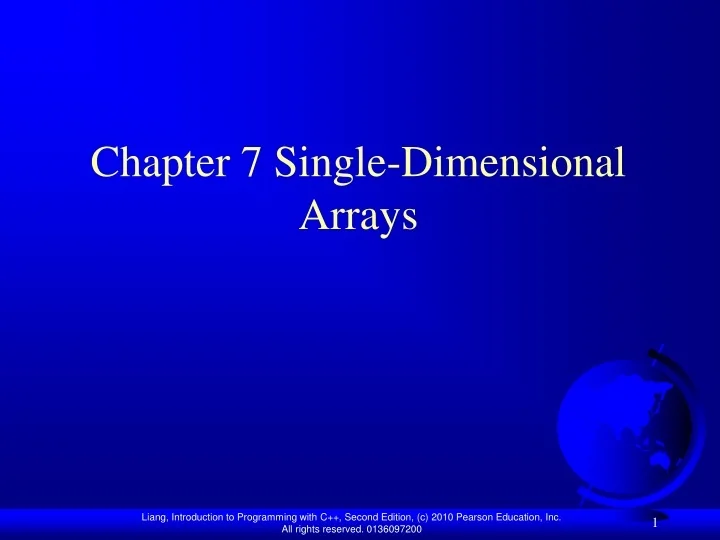 PPT - Chapter 7 Single-Dimensional Arrays PowerPoint Presentation, free ...