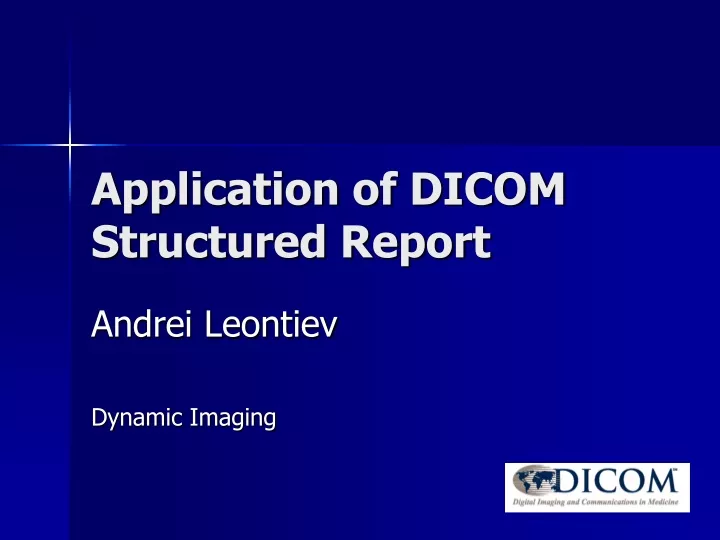 application of dicom structured report n.