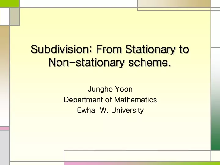subdivision from stationary to non stationary scheme n.
