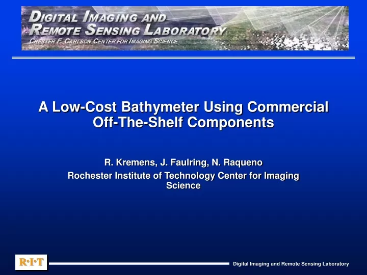 PPT A LowCost Bathymeter Using Commercial OffTheShelf Components