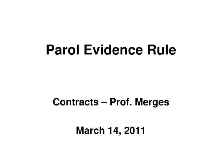 case study for parol evidence rule