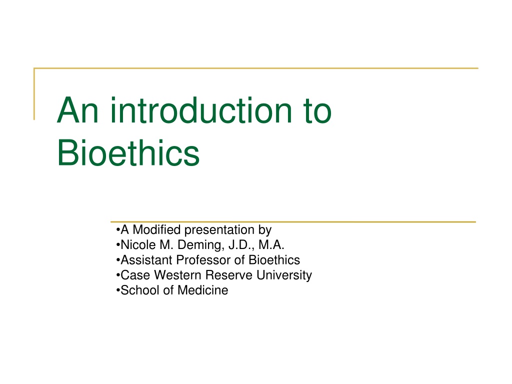 PPT - An Introduction To Bioethics PowerPoint Presentation, Free ...