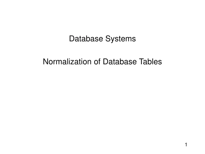 database systems normalization of database tables n.