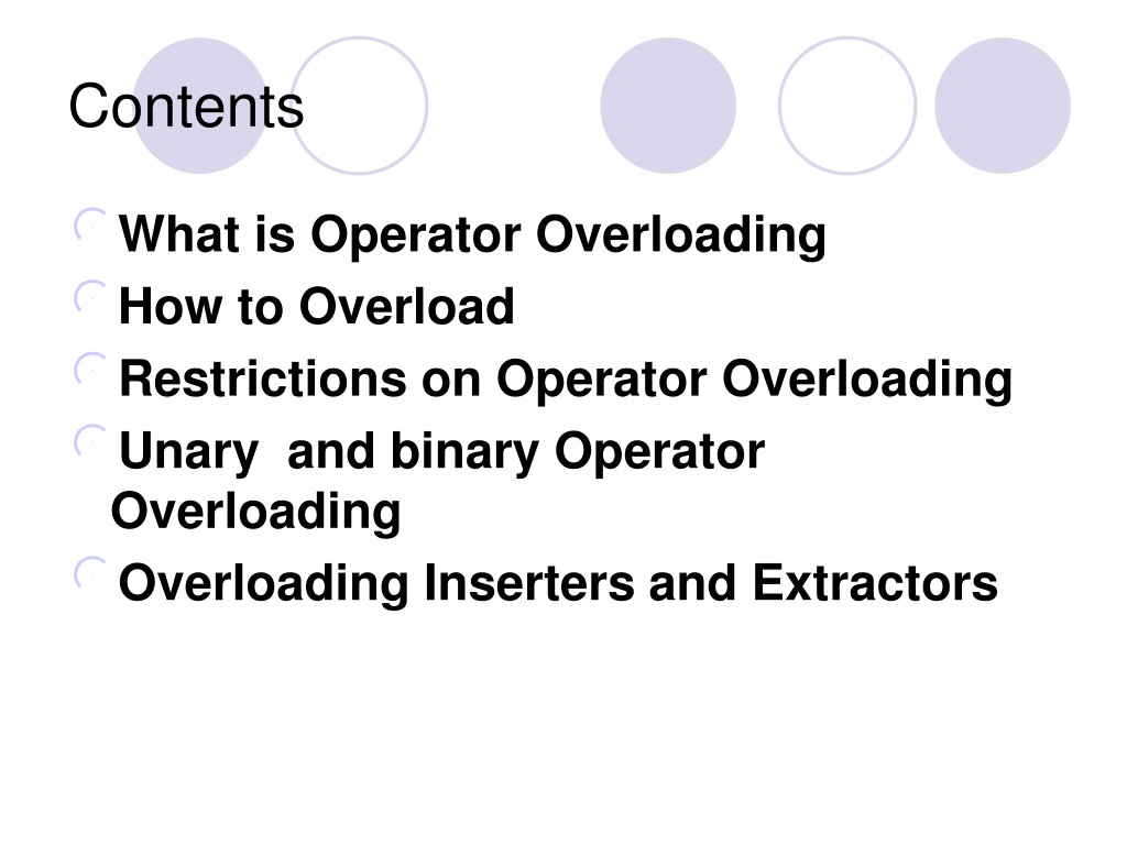 PPT - Operator Overloading PowerPoint Presentation, free download -  ID:3484426