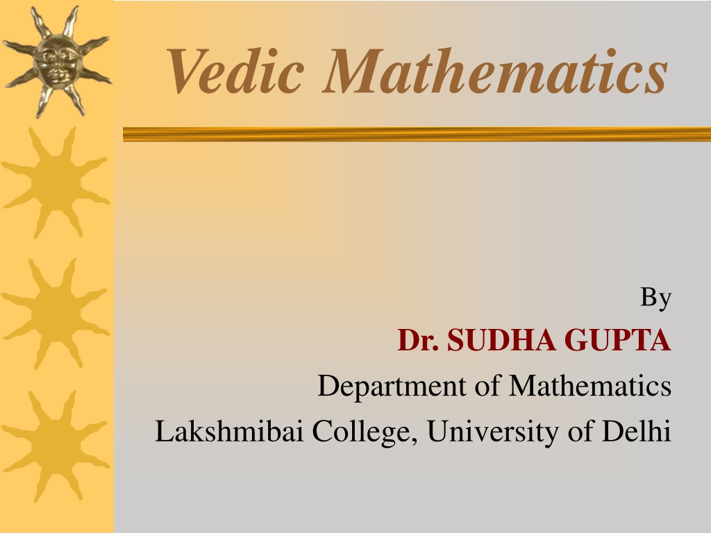 vedic mathematics powerpoint presentation