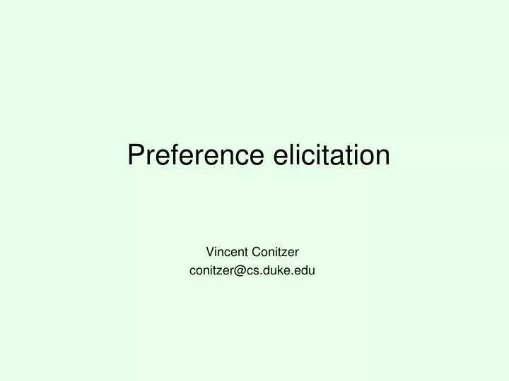preference elicitation n.
