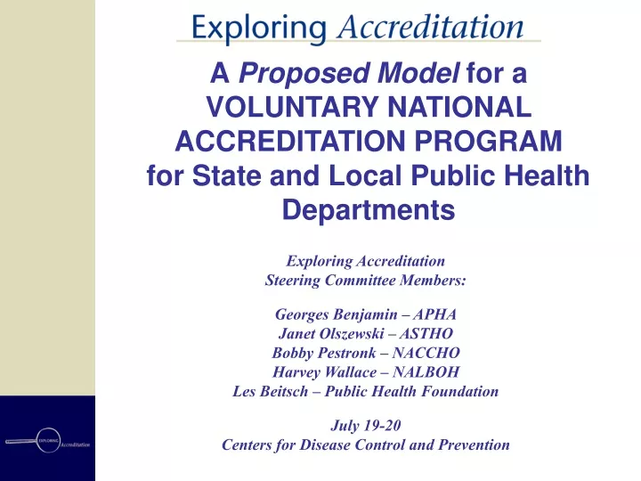 Ppt Exploring Accreditation Steering Committee Members Georges