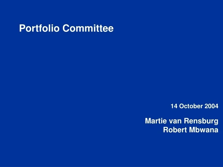 PPT Portfolio Committee PowerPoint Presentation, free download ID