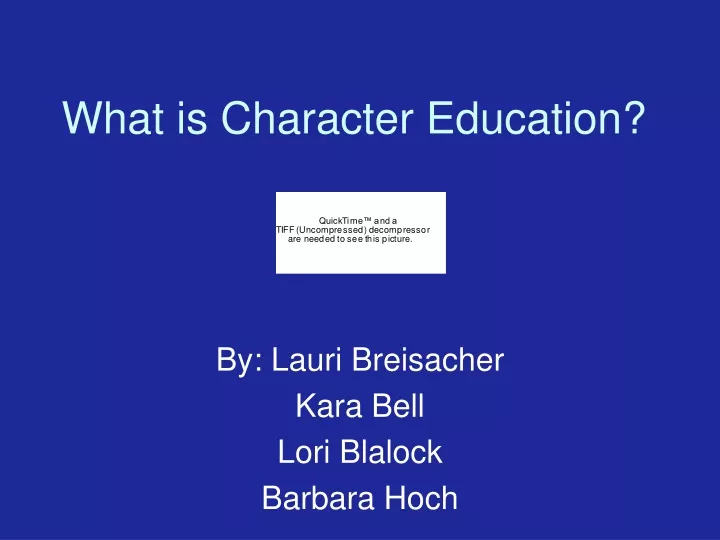 define the term character education