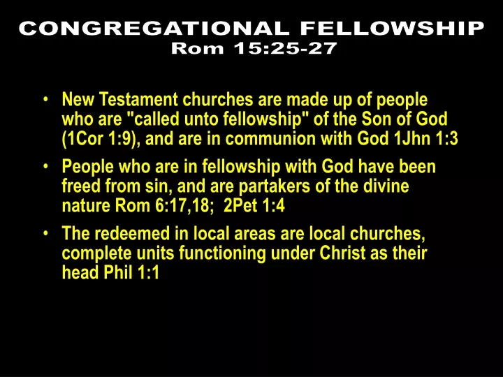 congregational fellowship n.