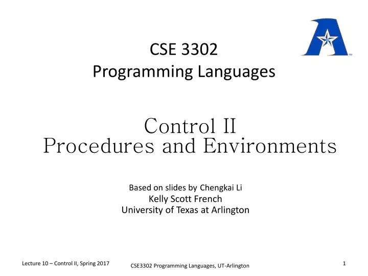 cse 3302 programming languages n.