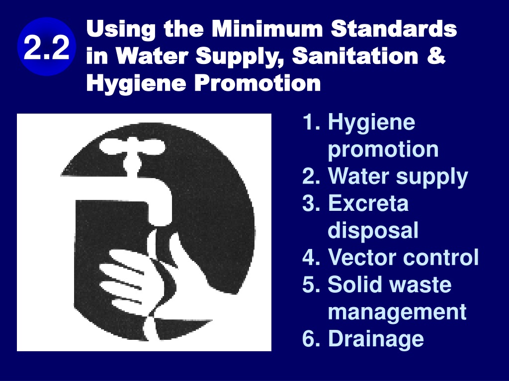 Ppt Using The Minimum Standards In Water Supply Sanitation And Hygiene Promotion Powerpoint