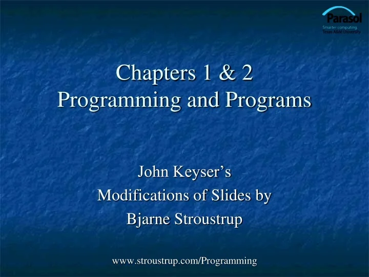 PPT - Chapters 1 & 2 Programming and Programs PowerPoint Presentation ...