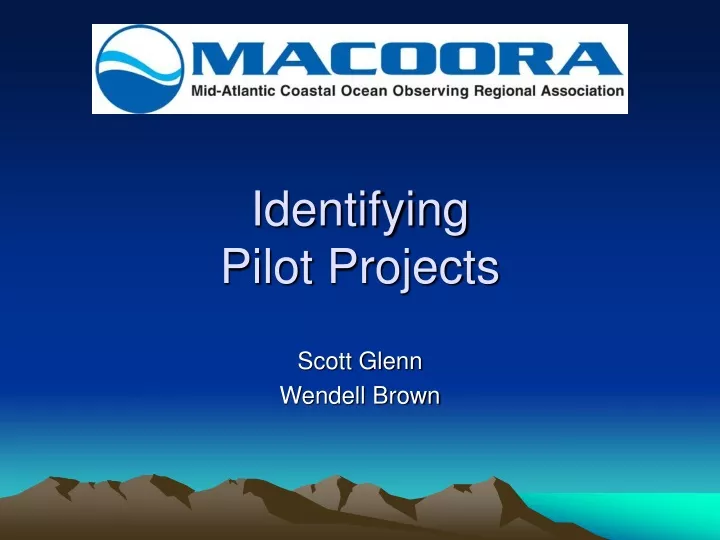 identifying pilot projects n.