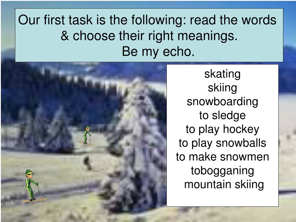 Как переводится skiing. Winter kinds of Sport. Skiing перевод на русский.