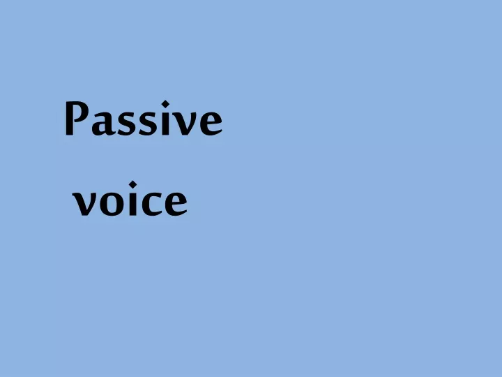passive voice n.