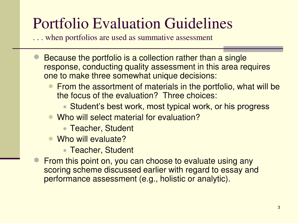 PPT Portfolio Assessment PowerPoint Presentation Free Download ID 
