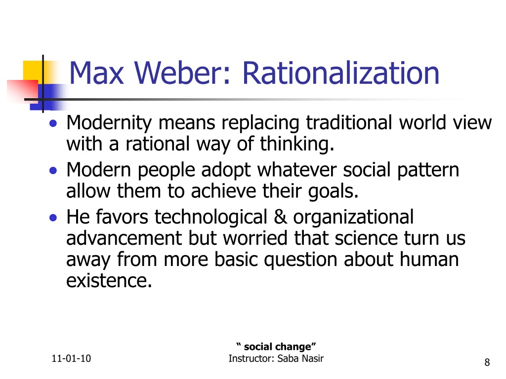 rationalization thesis weber