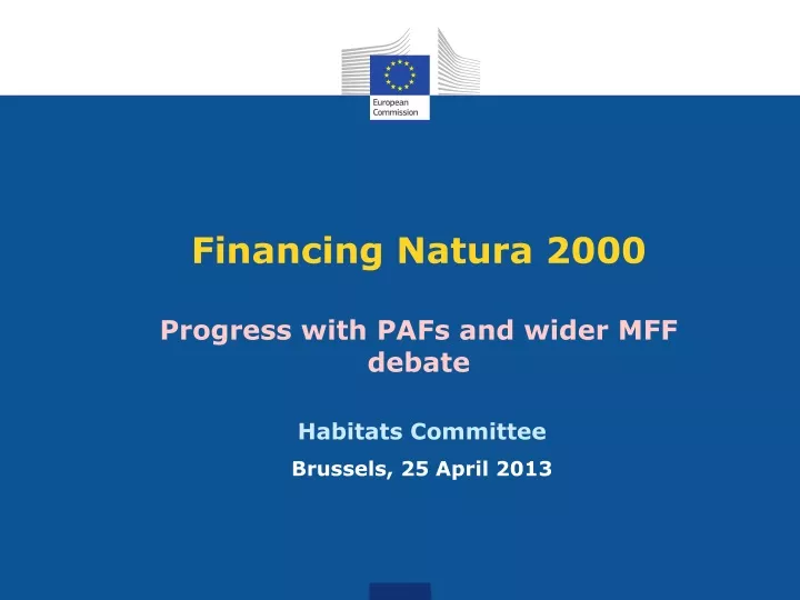 financing natura 2000 progress with pafs and wider mff debate n.