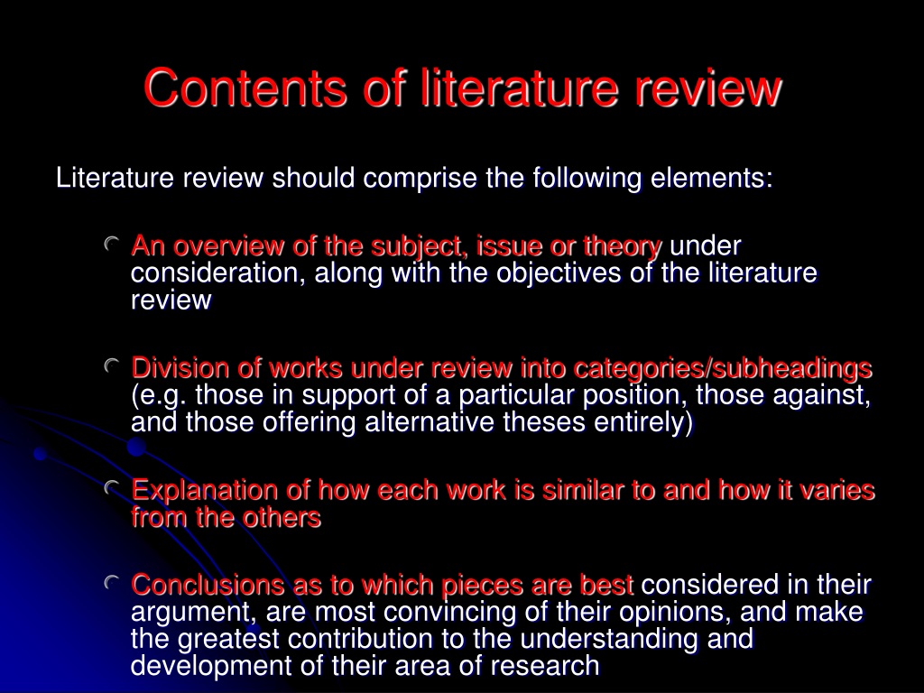 critical literature review presentation