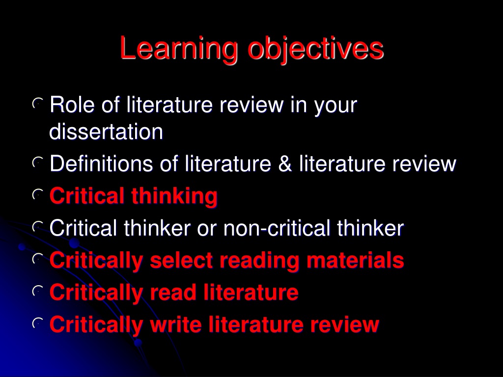 Where to start a critical literature review - critical reading