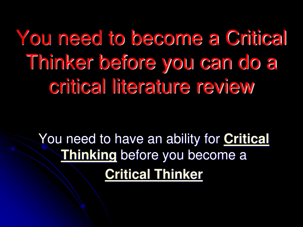 critical literature review powerpoint