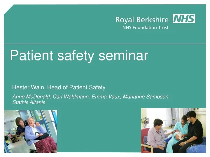 PPT Patient Safety Seminar PowerPoint Presentation Free Download 