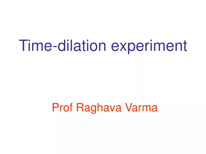 1971 time dilation experiment