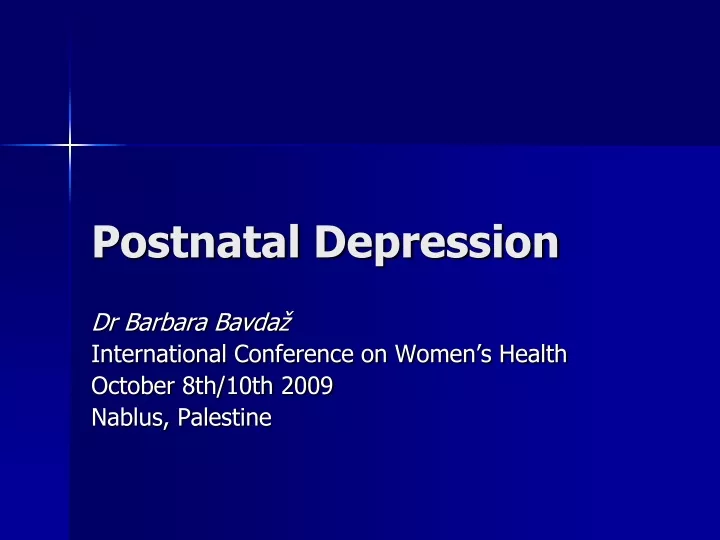 presentation about postnatal depression