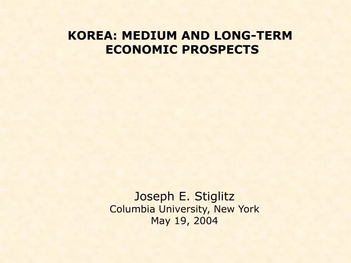 korea medium and long term economic prospects n.