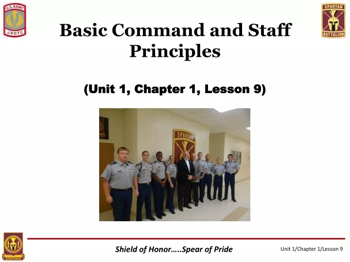 PPT - Basic Command And Staff Principles (Unit 1, Chapter 1, Lesson 9 ...