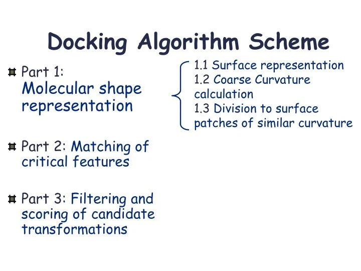 PPT - Docking Algorithm Scheme PowerPoint Presentation, free download ...