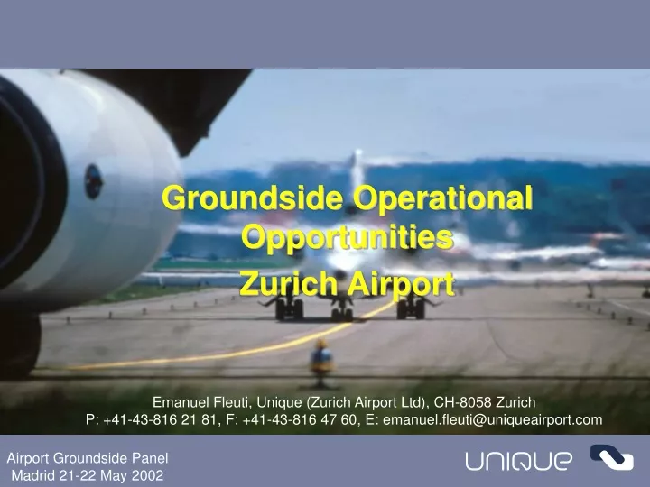 groundside operational opportunities zurich airport n.