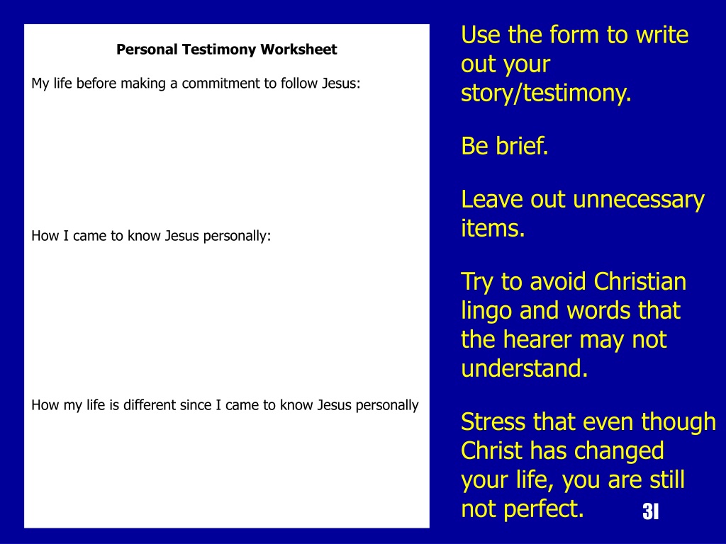 PPT - One-Hour Witnessing Workshop PowerPoint Presentation, free